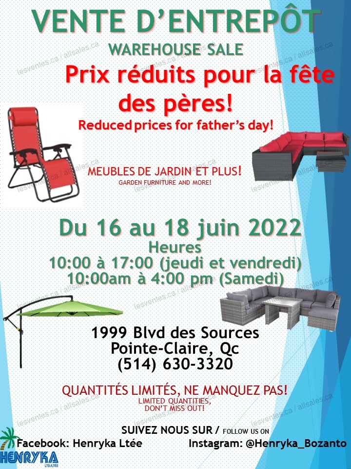 Patio & outdoor furniture warehouse sale allsales.ca