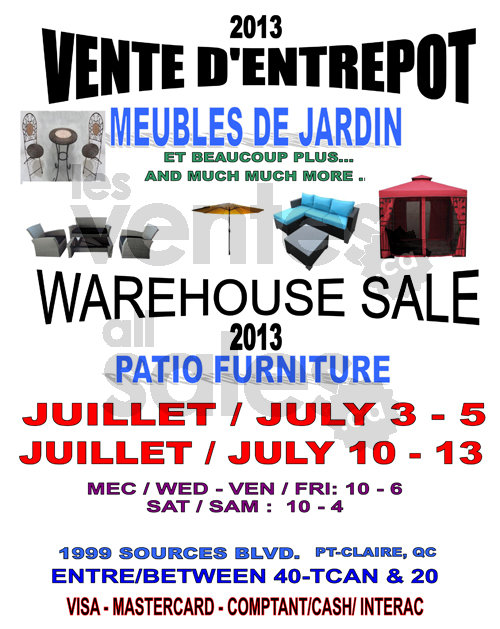Blowout sale! Patio furniture and more allsales.ca