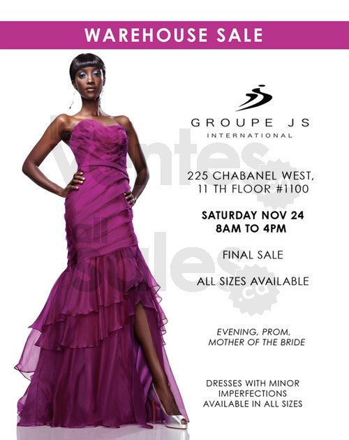 Warehouse sale cocktail & evening gowns allsales.ca