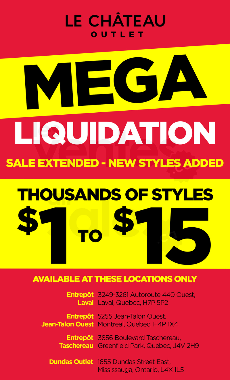 MÉGA LIQUIDATION Le solde continue lesventes.ca