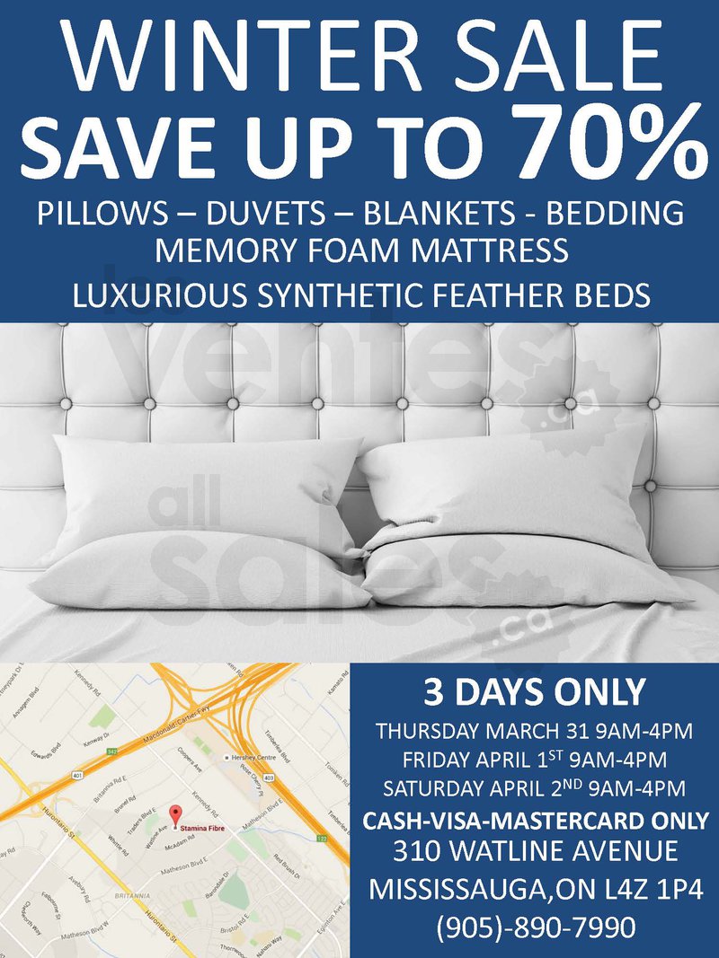 Bedding Warehouse Sale Save up to 70 allsales.ca
